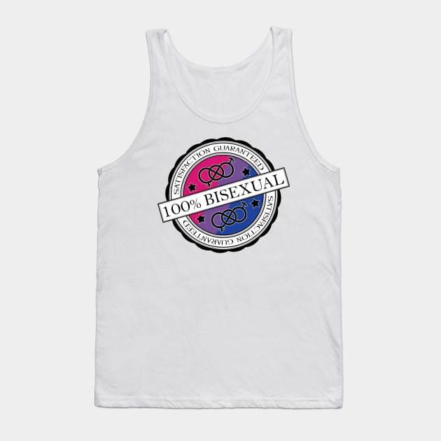 100% Satisfaction Guaranteed Bisexual Pride Flag Colored Stamp of Approval Tank Top by LiveLoudGraphics